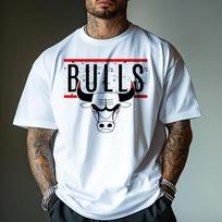 Jaučio Balti Medvilniniai Marškinėliai Streetwear Sportinio Fitneso Raumenų Stilius - Vyriški Vasariniai Medvilniniai Grafiniai Marškinėliai 5XL įvairiaspalvis