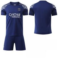 2024-25 Naujas safyro mėlynas PSG 3-iasis išvykos marškinėlis #7Mbappé #10 Dembélé #30 Messi Futbolo marškinėliai 16