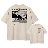 Vintažiniai Anime Hunter X Hunter Rūgštiniai Marškinėliai Grafinis Spaudinys T-shirt Vyrams Moterims Manga Gatvės Išplauti 100% Medvilnės Marškinėliai Unisex - Vyrams... S įvairiaspalvis