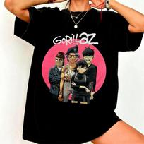 2026 Summer Streetwear Top Gorillaz Band Print Short Sleeve Tshirt Alternative Electronic EDM DJ Post Punk Band Shirt Unisex Women S