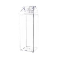 500/1000ml Milk Carton Water Bottle Creative Milk Bottle Drinking Cup Plastic Portable Clear Box Milk Storage Juice Tea Bottle 500ml