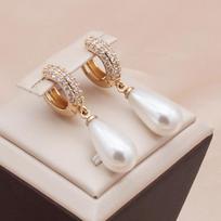 Luxurious Water Drops Imitation Pearls Dangle Earrings for Women Zirconia Earring Jewelry Wedding Party Accessories auksas