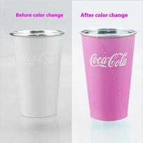 470 ml nešiojama aliuminio puodelis-CocaCola puodeliai keičia spalvą atvėsdamas Puikiai tinka šalto pojūčiui Lauko stovyklavimui Alaus Šaltų gėrimų puodelis 470ml
