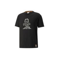 Puma Garfield Cartoon Logo Print Crew Neck T-Shirt Men Tops Black 534433-01 S