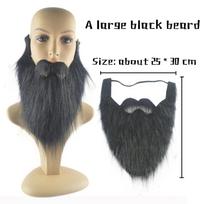 30CM Realistiška Dirbtinė Netikra Barzda Ilga Pūkuota Ūsai Bakenaidžiai Senelis Kalėdos Cosplay Helovino Kostiumų Vakarėlio Rekvizitai Beard Black