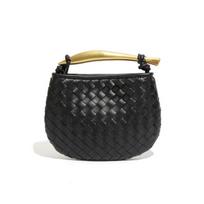 Premium hand carry sardine bag, fashionable woven metal hand-held women's bag, small shoulder versatile messenger bag