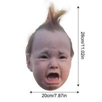 Halloween Realistic Headgear Latex Head Masks Cry Baby Headgear Latex Head Cover Halloween Party Cosplay Costume Props Decor pilka spalva