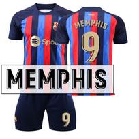 2022-23 Barselonos namų marškinėliai #10 Messi #9 Lewandowski #8 Pedri #30 Gavi #17 Aubameyang Futbolo marškinėliai 16