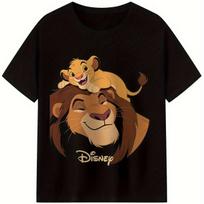 Vasaros Unisex Simba Liūtas Karalius Marškinėliai Kasdieniam Laisvalaikiui ir Teminiams Renginiams Nešioti Unisex Medvilniniai Trumpomis Rankovėmis Laisvi Atsitiktiniai Unisex L