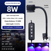LED Aquarium Light Saltwater Fish Tank Lamp for Clownfish Coral with Timer Dimmable Blue White Clip Light Enhanced Blue Mode US standard