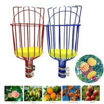Metal Fruit Picker Tool with Foam Cushion - Telescopic Fruit Picker Tools High-Altitude Garden Fruit Catcher for Apple, Peach & Pear 1piece pack raudona