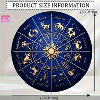 Metalinis sienos plakatas Retro Zodiakas Aliuminio 20x20 cm Garažo dekoracija