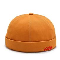 Vyriška dokerio kepurė be snapelio kepuraitė kaukolei kepurė darbininko jūreivio kepurė su atlenktu kraštu retro kepurė su pomponu Adjustable