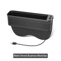 For Fiat 500 Ducato Panda 500L Punto Lancia Musa Car Crevice Storage Box With 2 USB Charger Colorful LED Seat Organizer