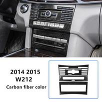 Car Accessories Center Console CD Panel Frame Trim For Mercedes Benz E Class W212 2014-2015 Air Conditioning Button Cover anglies pluošto juodos spalvos