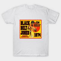 Men Black Print T-shirt Jim Kelly No-Cut Transfer Paper Print Cotton Tshirt 3XL balta