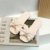 Vasaros mergaičių šlepetės su kaspinėliu, paplūdimio, baltos, smėlio spalvos, patogios, vaikiški šlepetės, lengvai įsispiriami, madingi, laisvalaikio, atostogų, vaikiški sandalai 27-36 36