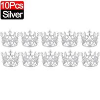 10 vnt Mini karūnos torto puošmena perlų tiara auksinė sidabrinė karūnėlė torto apmušalas vaikams plaukų papuošalai Vestuvių gimtadienio vakarėlis 10 PCS