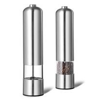 Electric Spice Mill Grinder, Adjustable Coarseness Seasoning Kitchen Tools for Cooking, BBQ, Automatic Salt Pepper Grinder sidabras