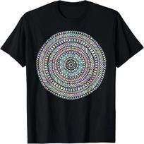 Trippy Psychedelic Shipibo Tribal Design T-Shirt S įvairiaspalvis