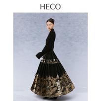 HECO Boyaqinxian New Chinese Style Jacquard Horse-Face Skirt S juoda