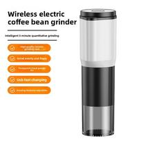 USB Rechargeable Electric Coffee Bean Grinder with Ceramic Grinding Core Adjustable Grind Size Ground Coffee