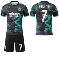2025-26 Real Madrid juodos ir žalsvai mėlynos spalvos drakono specialus leidimas #9Mbappé #7 Vinícius Futbolo marškinėliai 28