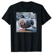 Brainrot Pigeon Funny Bird T-Shirt T Shirt Fashionable Loose Style Cotton Men Tops Shirt Customized Meme Pigeon Short Sleeve ... S įvairiaspalvis