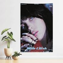 Ins Style Billie Eilish Printed Tapestry Poster Aesthetic Wall Background Cloth For Dorm Room Decor Perfect Gift For Friends 74x94cm(29x37in)