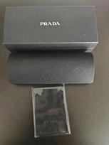 Prada juodo PU odos akinių kietas dėklas juoda