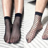 2 poros moteriškų seksualų tinklelio čiurnos kojinių juodos plonos vasarinės nailoninės elastinės tuščiavidurio tinklelio kojinės Y2K aštrios mergaitės žemos kojinės 2 pairs gray