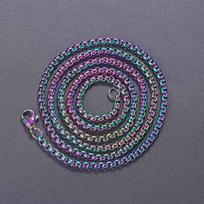 Rainbow Cuban Link Chain Necklace for Women Hip Hop Punk Thick Franco Rope Figaro Chains Man Gifts 60cm Choker Neck Jewelry C021 60cm