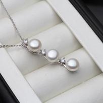 Trendy Freshwater Natural Black Pearl Pendant Woman,925 Sterling Silver Pearl Pendant Bridal Wife Mother Gift White Black gray