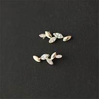 925 Sterling Silver Korean Irregular Olive Leaf Stud Earrings Women Light Luxury Wedding 14k Gold Plating Jewelry Gift Gold