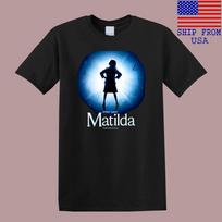 Matilda Muzikinis Šou Brodvėjuje Vyriški Juodi Marškinėliai Unisex 2XL