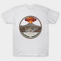 Men Black Print T-shirt Pompeii Italy No-Cut Transfer Paper Print Cotton Tshirt 4XL balta