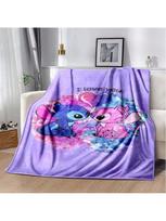 6 dydžių Stitch animacinių filmų pledai 3D spausdinimo Patogus ir minkštas iškylos pledas Dovana šeimai ar draugams#Color_31,Size_150X200CM 75X95CM pilka spalva