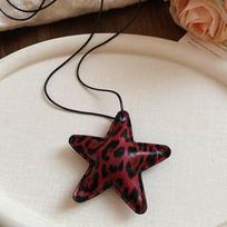 Retro style coffee fabric acrylic love necklace light luxury sweater chain versatile necklace women
