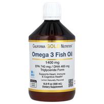 California Gold Nutrition, Omega-3 Fish Oil, Norwegian Triglycerides, Natural Lemon Flavor, 16.9 fl oz (500 ml)