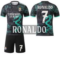 2025-26 Real Madrid black cyan dragon special edition #9Mbappé #7 Vinícius Football Jerseys 20