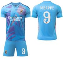 2024-25 Real Madrid dangaus mėlynas vartininko marškinėlis #1 Courtois #9Mbappé Futbolo marškinėliai 16