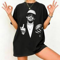 Bad Bunny Super Bowl Regbis grafinis Unisex marškinėliai Unisex apvalia iškirpte 100% medvilnė trumpomis rankovėmis Y2k Oversized Populiarus madingas marškinėlis M