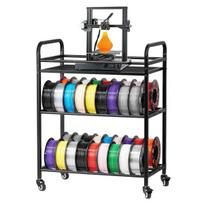 3D Printer Filament Storage Rack, 3 Tier Heavy Duty Storage Shelf, Rolling Filament Spool Holders Racks with Wheels, Filaments Organzied for 3D