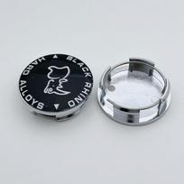 4pcs 57MM ( 50MM I.D) Black Rhino Logo Emblem Car Wheel Center Caps Wheels Hub Lid Rim Hubcaps Centre Cover Styling Accessories Black Rhino Badge&4pcs Wheel Caps