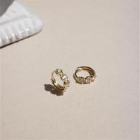 Girls 925 Sterling Silver Geometric Zircon Mini Hoop Earrings for Girls Wedding Party Fine S925 Jewelry Gold
