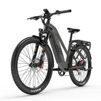 LANKELEISI MX600 Elektrinis kalnų dviratis 500W 48V 20AH Hidrauliniai diskiniai stabdžiai 7 Greičiai * 2.4 colių Padangos Off Road E-dviračiai Suaugusiems Gray