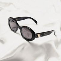 CELINE Triomphe CL40194U-01A Juodi Ovalūs Akiniai nuo Saulės juoda
