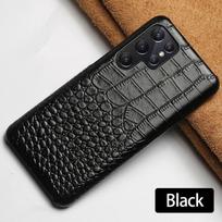 Retro krokodilo rašto karvės odos dėklas, skirtas Samsung Galaxy S25 Ultra S24 FE S23 S22 S21 Plus S20 Note20 Edge, kietas korpusas Galaxy S25 Edge juoda