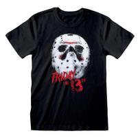 Friday The 13th White Mask Official Merchandise 100% Cotton T-shirt Mens Tees Top M/L/XL/2XL NEW- L