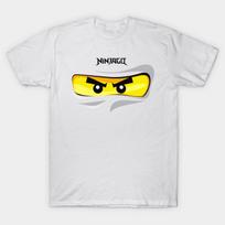 Men Black Print T-shirt Ninjago No-Cut Transfer Paper Print Cotton Tshirt 3XL balta